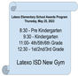 Elementary Award Program Date & Times